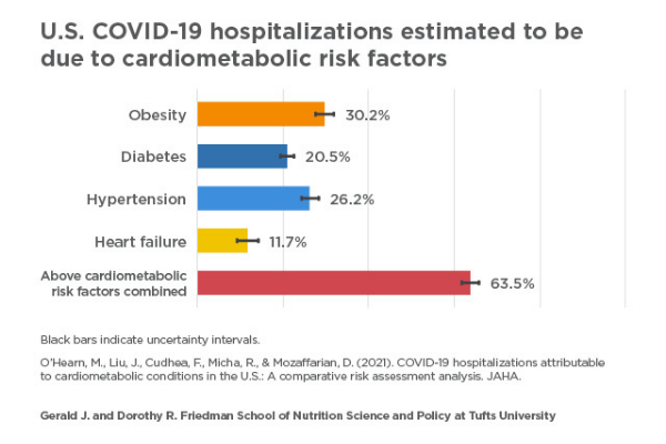 a chart showing the cardiometabolic factors that may have increased the COVID hospitalization rates