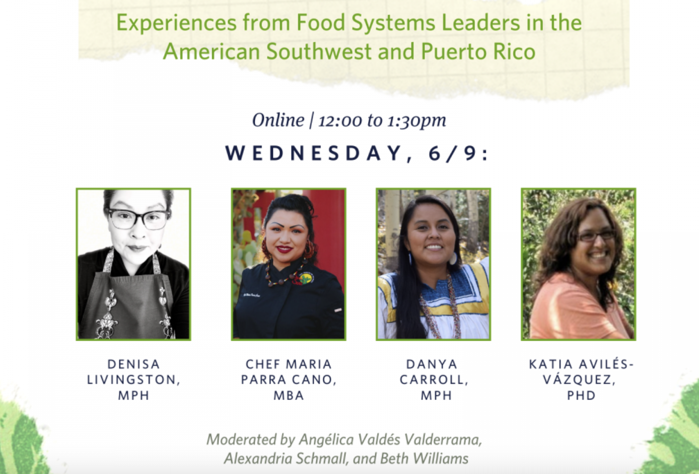 speaker series poster for the food sovereignty event