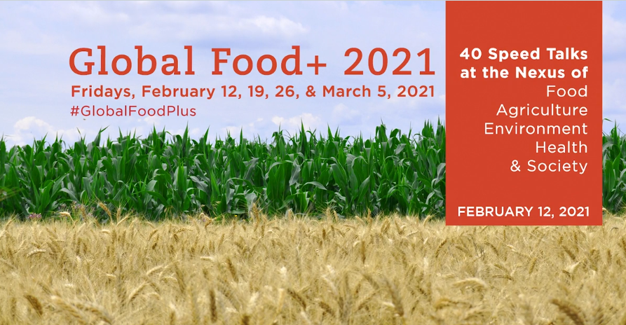 poster advertising the Global Food+ 2021 events